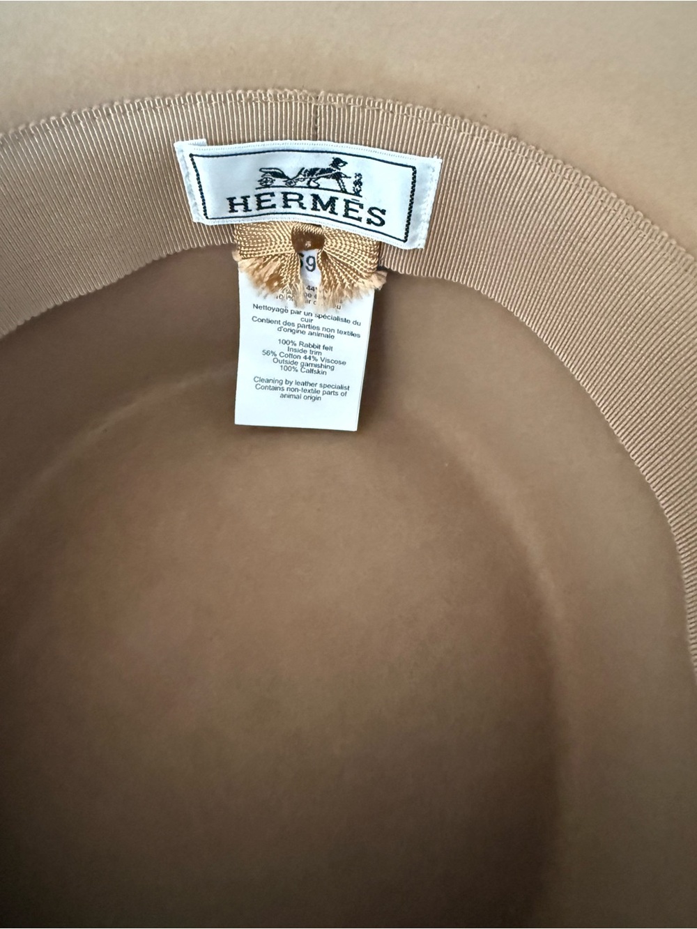 Hermes Hampton Hat with Kelly Belt in Gold - Picture 2 of 5